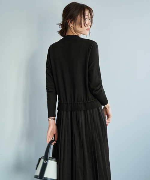 STYLE DELI（スタイルデリ）の「プリーツスカートドッキングワンピース（ワンピース・レディース・ブラック/グレー・FREE）」の17枚目の写真