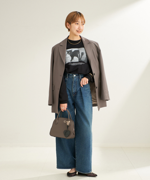 plage（プラージュ）の「《WEB限定追加》MAISON CANAU / メゾン カナウ ROUND BOSTON Sバッグ（ハンドバッグ・レディース・ブラック/グレー・FREE）」の5枚目の写真