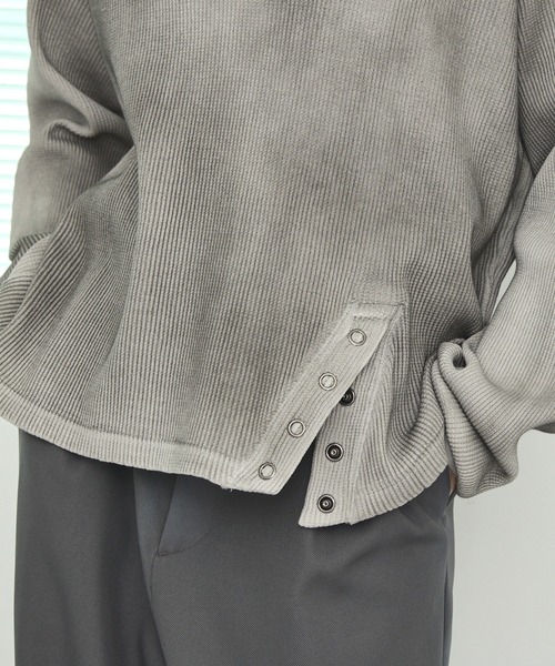 Spielio(シュピーリオ)の「【Spielio】Henley neck thermal cutsew / ヘンリーネックサーマルカットソー(Tシャツ/カットソー・メンズ・ブラック/グレー・L/M/S)」の15枚目の写真