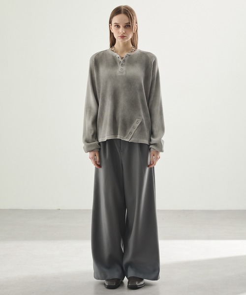 Spielio(シュピーリオ)の「【Spielio】Henley neck thermal cutsew / ヘンリーネックサーマルカットソー(Tシャツ/カットソー・メンズ・ブラック/グレー・L/M/S)」の20枚目の写真