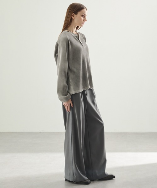 Spielio(シュピーリオ)の「【Spielio】Henley neck thermal cutsew / ヘンリーネックサーマルカットソー(Tシャツ/カットソー・メンズ・ブラック/グレー・L/M/S)」の21枚目の写真