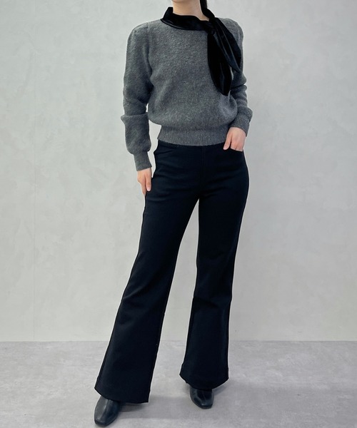 MISCH MASCH(ミッシュマッシュ)の「一部店舗限定 【美脚】ハイウエスト・ストレッチフレアパンツ(その他パンツ・レディース・ブラック/ブラウン・S/M)」の11枚目の写真