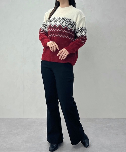 MISCH MASCH(ミッシュマッシュ)の「一部店舗限定 【美脚】ハイウエスト・ストレッチフレアパンツ(その他パンツ・レディース・ブラック/ブラウン・S/M)」の10枚目の写真