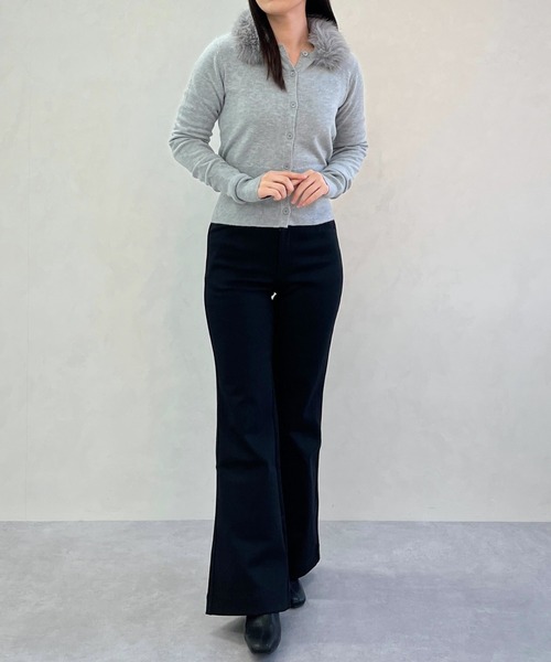MISCH MASCH(ミッシュマッシュ)の「一部店舗限定 【美脚】ハイウエスト・ストレッチフレアパンツ(その他パンツ・レディース・ブラック/ブラウン・S/M)」の9枚目の写真