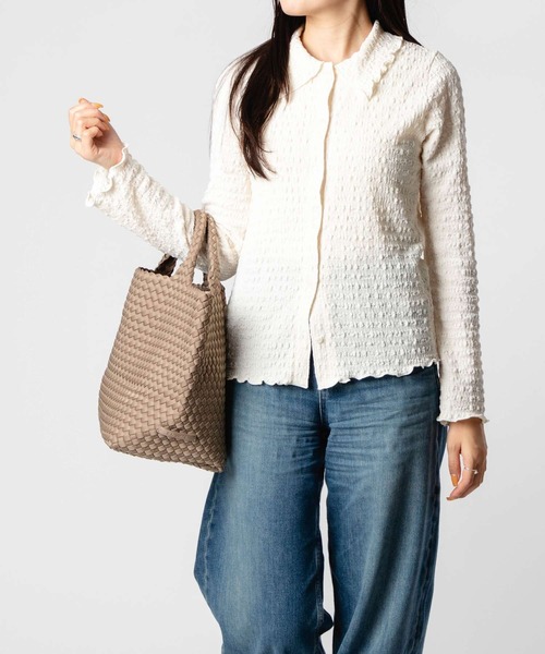 NAGHEDI（ナゲディ）の「NAGHEDI St Barths Medium Tote ナケディ メッシュ ミディアム トートバッグ（トートバッグ・レディース・ベージュ/ダークグレー/ホワイト/グリーン/ブラック/クリーム・FREE）」の7枚目の写真