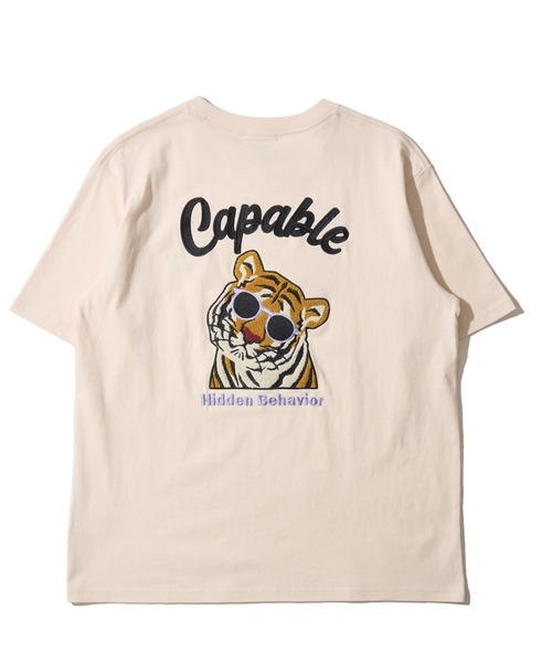 POWER TO THE PEOPLE(パワートゥーザピープル)の「【POWER TO THE PEOPLE】トラ刺繍クルーネックTシャツ(Tシャツ/カットソー・レディース・ブラウン/ブラック/オフホワイト・X-LARGE/LARGE/MEDIUM)」の5枚目の写真