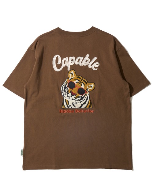 POWER TO THE PEOPLE(パワートゥーザピープル)の「【POWER TO THE PEOPLE】トラ刺繍クルーネックTシャツ(Tシャツ/カットソー・レディース・ブラウン/ブラック/オフホワイト・X-LARGE/LARGE/MEDIUM)」の9枚目の写真