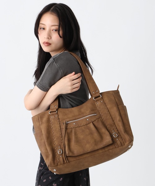 JEANASIS（ジーナシス）の「アンティークステッチトートBAG/643898（トートバッグ・レディース・オフホワイト/ブラウン/ブラック/ブラウン系その他・FREE）」の14枚目の写真