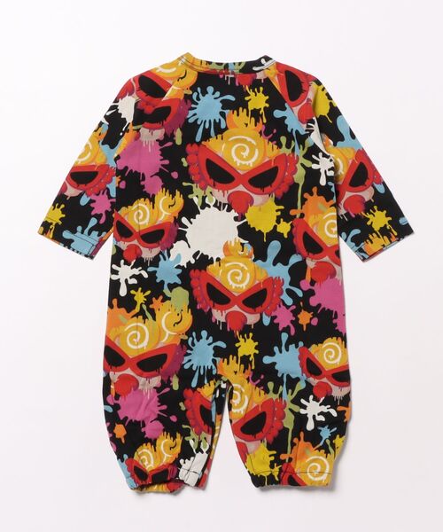 HYSTERIC MINI(ヒステリックミニ)の「SPLATTER総柄 2WAYALL(ロンパース・キッズ・ホワイト/ブラック・FREE)」の3枚目の写真