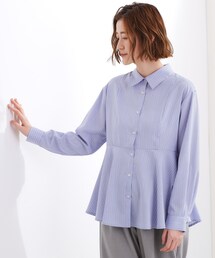 grove | 【体型カバー】一枚でもレイヤードでも、ペプラムフレアシャツ(シャツ/ブラウス)