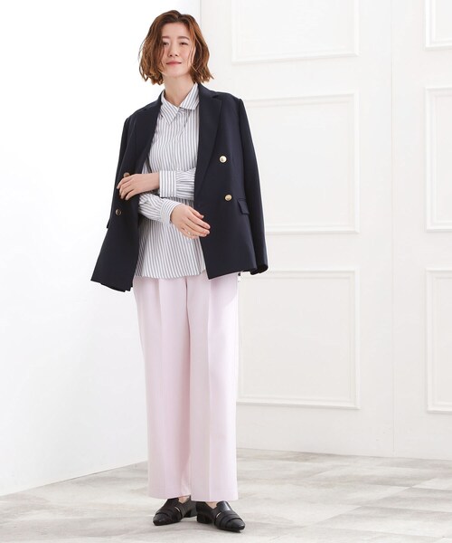 grove（グローブ）の「【体型カバー】一枚でもレイヤードでも、ペプラムフレアシャツ（シャツ/ブラウス・レディース・ブルー系7/ホワイト系5/ピンク系3・02/03/05/04/01）」の10枚目の写真