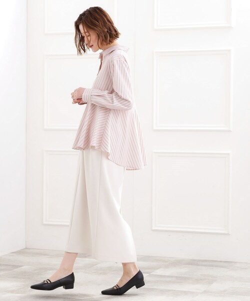 grove（グローブ）の「【体型カバー】一枚でもレイヤードでも、ペプラムフレアシャツ（シャツ/ブラウス・レディース・ブルー系7/ホワイト系5/ピンク系3・02/03/05/04/01）」の14枚目の写真