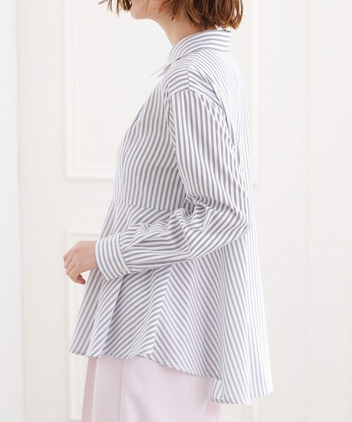 grove（グローブ）の「【体型カバー】一枚でもレイヤードでも、ペプラムフレアシャツ（シャツ/ブラウス・レディース・ブルー系7/ホワイト系5/ピンク系3・02/03/05/04/01）」の21枚目の写真