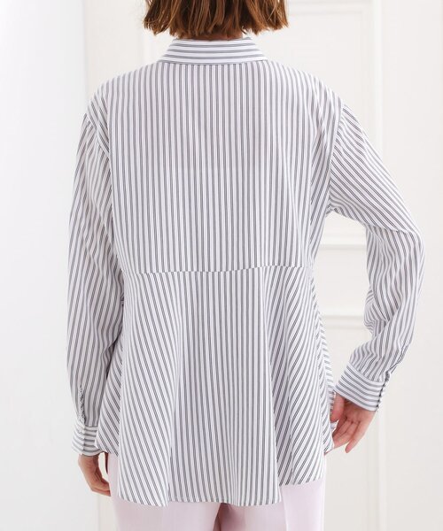 grove（グローブ）の「【体型カバー】一枚でもレイヤードでも、ペプラムフレアシャツ（シャツ/ブラウス・レディース・ブルー系7/ホワイト系5/ピンク系3・02/03/05/04/01）」の4枚目の写真