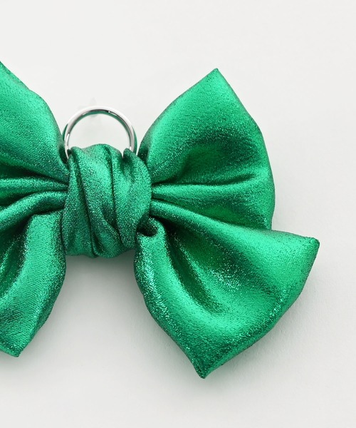 Narcissus(ナルシス)の「メタリックリボンピアス/ビッグリボン(ピアス(両耳用)・レディース・グリーン/シルバー・FREE)」の7枚目の写真