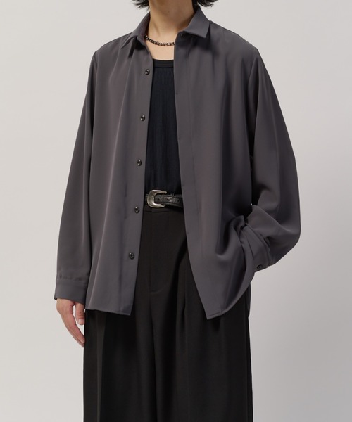 Lui's(ルイス)の「ソフトタッチベーシックシャツ(シャツ/ブラウス・メンズ・ホワイト/ブラック/ネイビー/チャコールグレー/サックスブルー・M/S)」の7枚目の写真