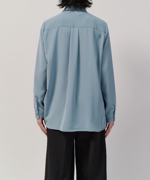 Lui's(ルイス)の「ソフトタッチベーシックシャツ(シャツ/ブラウス・メンズ・ホワイト/ブラック/ネイビー/チャコールグレー/サックスブルー・M/S)」の21枚目の写真