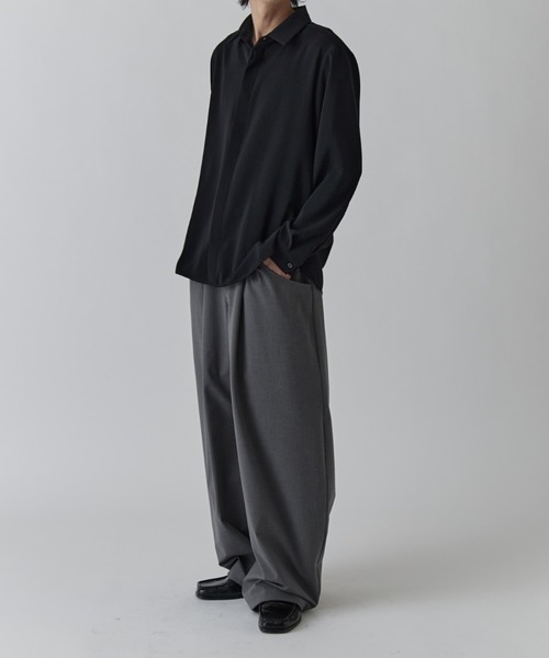 Lui's（ルイス）の「ソフトタッチベーシックシャツ（シャツ/ブラウス・メンズ・ホワイト/ブラック/ネイビー・M/S）」の14枚目の写真