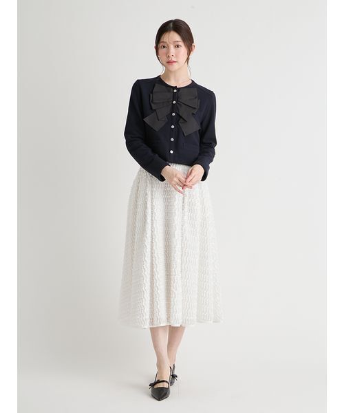 CELFORD（セルフォード）の「リボンデザインジャケット（テーラードジャケット・レディース・ピンクベージュ/マルチ/ダークネイビー・36/38）」の4枚目の写真