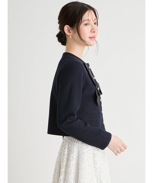 CELFORD（セルフォード）の「リボンデザインジャケット（テーラードジャケット・レディース・ピンクベージュ/マルチ/ダークネイビー・36/38）」の8枚目の写真