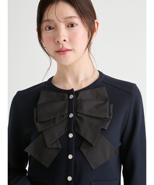 CELFORD（セルフォード）の「リボンデザインジャケット（テーラードジャケット・レディース・ピンクベージュ/マルチ/ダークネイビー・36/38）」の9枚目の写真