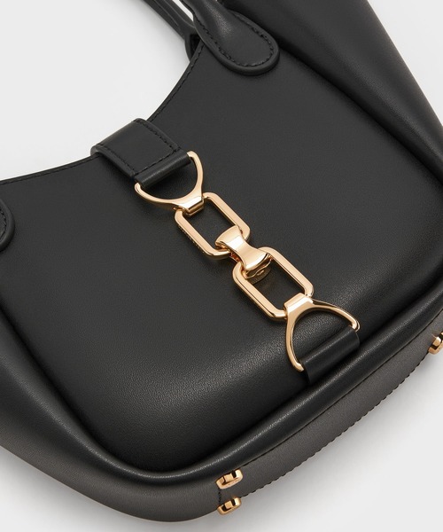 CHARLES & KEITH（チャールズ & キース）の「Agatha アガサ チェーンアクセントバケットバッグ（トートバッグ・レディース・ブラック/チョコ/クリーム・S）」の21枚目の写真