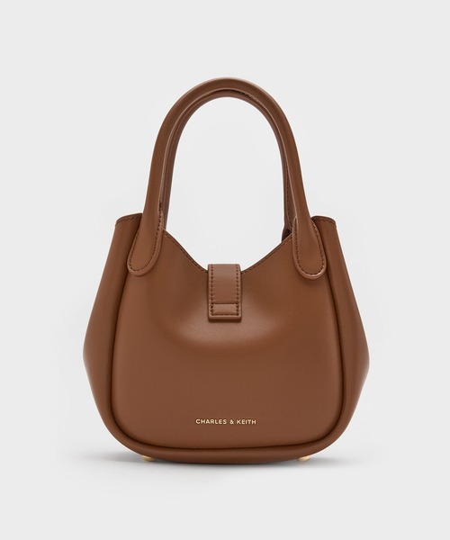 CHARLES & KEITH（チャールズ & キース）の「Agatha アガサ チェーンアクセントバケットバッグ（トートバッグ・レディース・ブラック/チョコ/クリーム・S）」の5枚目の写真