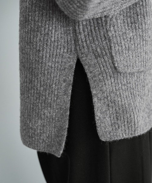 STYLE DELI（スタイルデリ）の「ダブルジップスタンドネックニットジャケット（その他アウター・レディース・グレー/ピンク/アイボリー・FREE）」の10枚目の写真