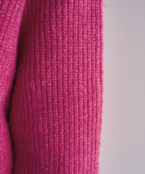 STYLE DELI（スタイルデリ）の「ダブルジップスタンドネックニットジャケット（その他アウター・レディース・グレー/ピンク/アイボリー・FREE）」の15枚目の写真