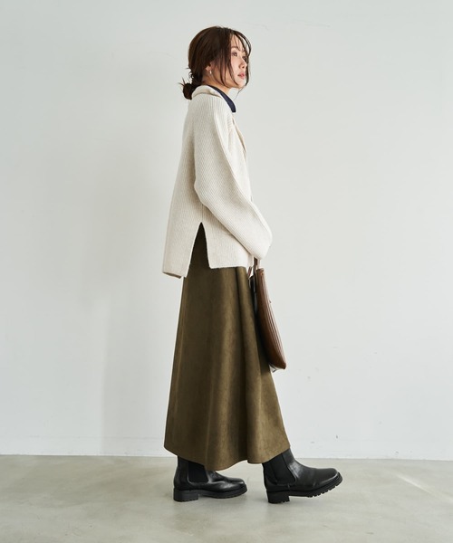 STYLE DELI（スタイルデリ）の「ダブルジップスタンドネックニットジャケット（その他アウター・レディース・グレー/ピンク/アイボリー・FREE）」の17枚目の写真