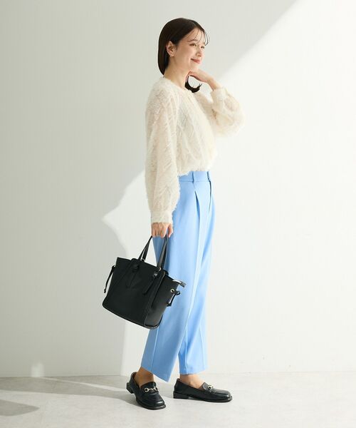 Green　Parks（グリーンパークス）の「O.フサフサ2wayボウタイブラウス（シャツ/ブラウス・レディース・ブラック/オフホワイト・FREE）」の4枚目の写真