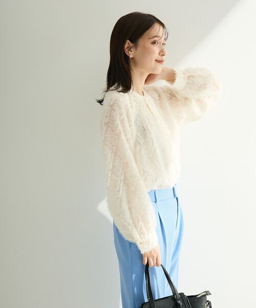 Green　Parks（グリーンパークス）の「O.フサフサ2wayボウタイブラウス（シャツ/ブラウス・レディース・ブラック/オフホワイト・FREE）」の7枚目の写真