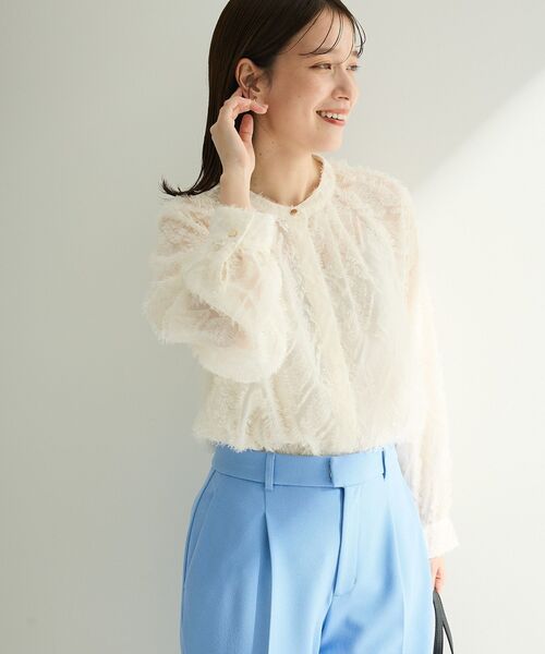 Green　Parks（グリーンパークス）の「O.フサフサ2wayボウタイブラウス（シャツ/ブラウス・レディース・ブラック/オフホワイト・FREE）」の10枚目の写真