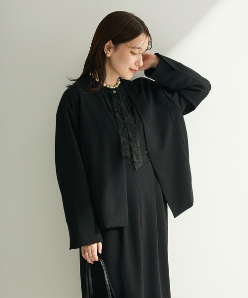 Green　Parks（グリーンパークス）の「O.フサフサ2wayボウタイブラウス（シャツ/ブラウス・レディース・ブラック/オフホワイト・FREE）」の11枚目の写真