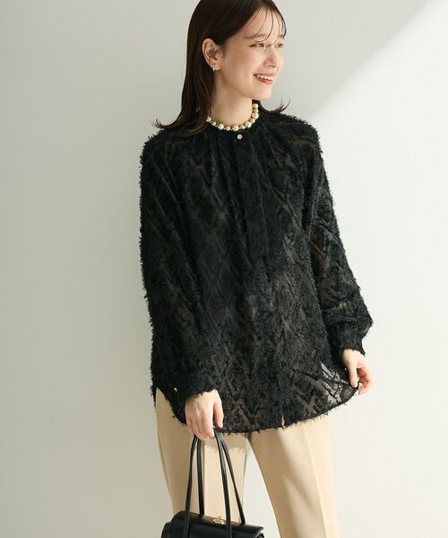 Green　Parks（グリーンパークス）の「O.フサフサ2wayボウタイブラウス（シャツ/ブラウス・レディース・ブラック/オフホワイト・FREE）」の13枚目の写真