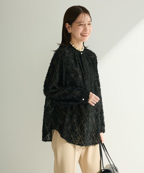 Green　Parks（グリーンパークス）の「O.フサフサ2wayボウタイブラウス（シャツ/ブラウス・レディース・ブラック/オフホワイト・FREE）」の14枚目の写真