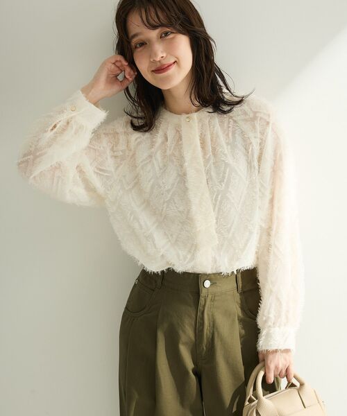 Green　Parks（グリーンパークス）の「O.フサフサ2wayボウタイブラウス（シャツ/ブラウス・レディース・ブラック/オフホワイト・FREE）」の21枚目の写真