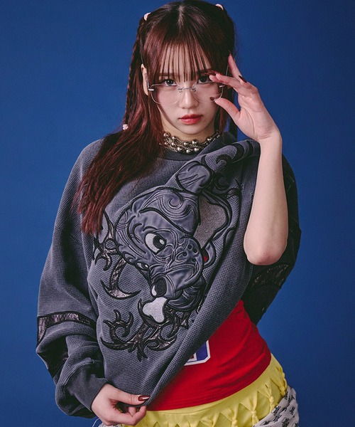 セール】【GALFY/ガルフィー】汚れ部族ワッフルロンTee（Tシャツ