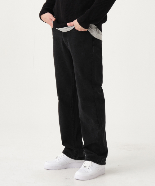 ACSHI(アクシ)の「デイリーセミワイドデニムパンツ(黒青)(デニムパンツ・メンズ・その他・M/L/XL/XXL)」の2枚目の写真