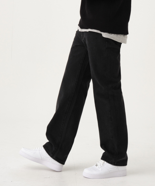 ACSHI(アクシ)の「デイリーセミワイドデニムパンツ(黒青)(デニムパンツ・メンズ・その他・M/L/XL/XXL)」の3枚目の写真