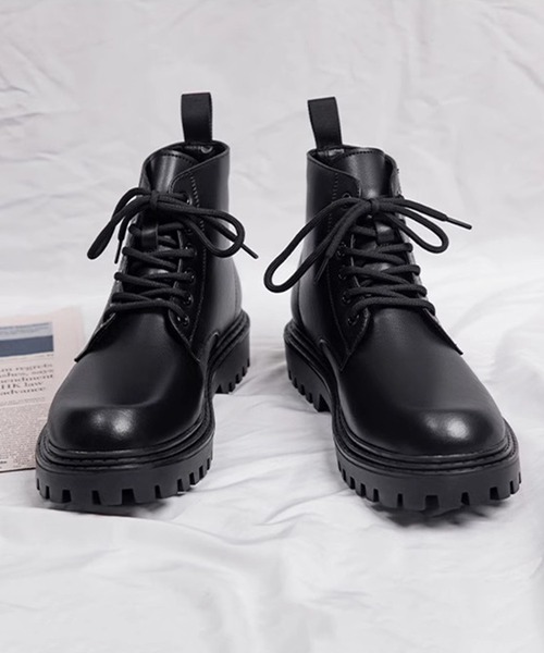 WESTBOY(ウエストボーイ)の「厚底 3.5cm ミリタリー レースアップ アンクルブーツ WO25W17SH01(ブーツ・メンズ・ブラック・41/42/43/44)」の7枚目の写真