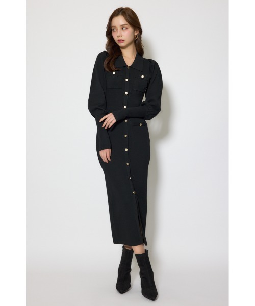 rienda(リエンダ)の「パフロングスリーブニットタイトワンピース 秋服(ワンピース・レディース・パープル/ベージュ/ブラック・FREE)」の15枚目の写真