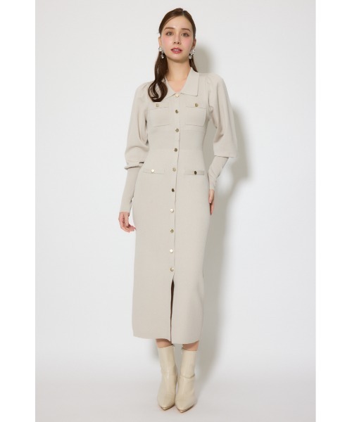 rienda(リエンダ)の「パフロングスリーブニットタイトワンピース 秋服(ワンピース・レディース・パープル/ベージュ/ブラック・FREE)」の22枚目の写真