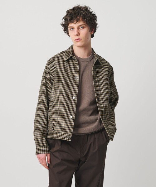 UNITED ARROWS（ユナイテッドアローズ）の「リネン バスケットツイル モダン トラッカージャケット（ブルゾン・メンズ・ブラック/ベージュ・S/M/XL/L）」の2枚目の写真