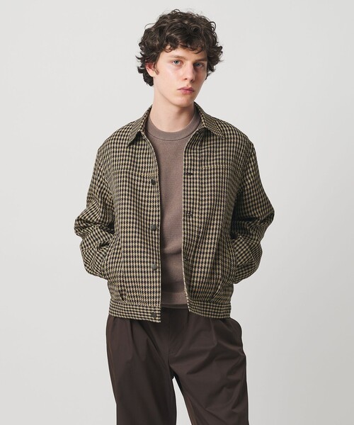 UNITED ARROWS（ユナイテッドアローズ）の「リネン バスケットツイル モダン トラッカージャケット（ブルゾン・メンズ・ブラック/ベージュ・S/M/XL/L）」の7枚目の写真