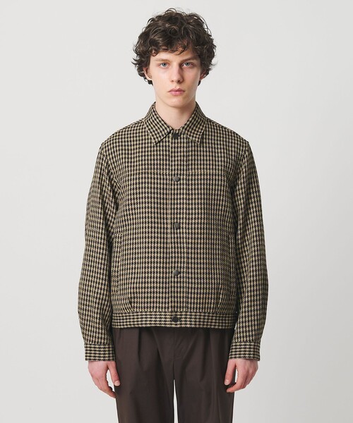 UNITED ARROWS（ユナイテッドアローズ）の「リネン バスケットツイル モダン トラッカージャケット（ブルゾン・メンズ・ブラック/ベージュ・S/M/XL/L）」の9枚目の写真