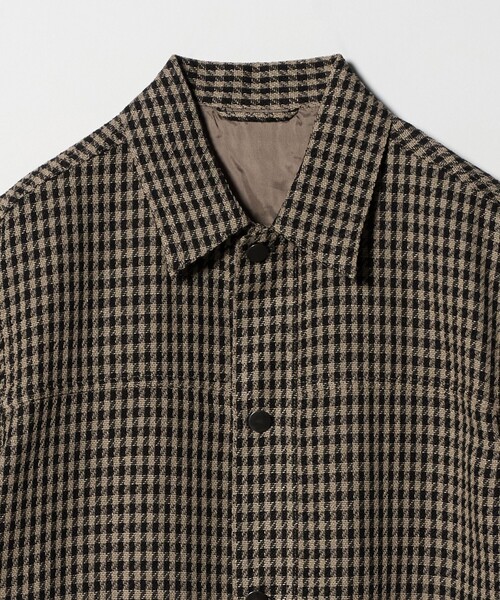 UNITED ARROWS（ユナイテッドアローズ）の「リネン バスケットツイル モダン トラッカージャケット（ブルゾン・メンズ・ブラック/ベージュ・S/M/XL/L）」の14枚目の写真