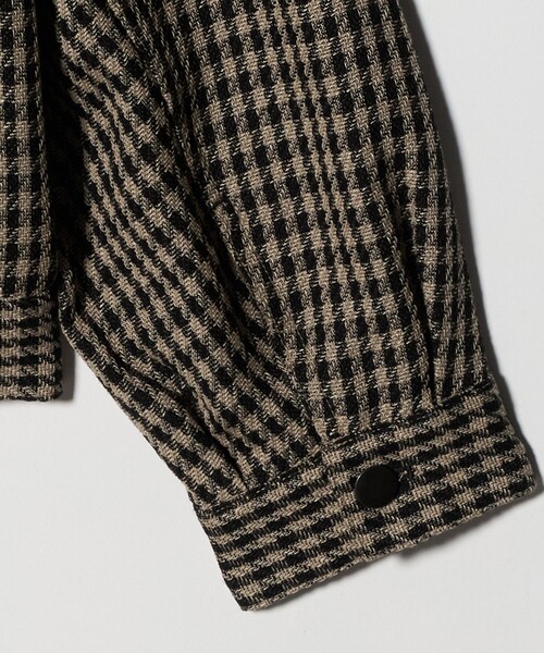 UNITED ARROWS（ユナイテッドアローズ）の「リネン バスケットツイル モダン トラッカージャケット（ブルゾン・メンズ・ブラック/ベージュ・S/M/XL/L）」の15枚目の写真