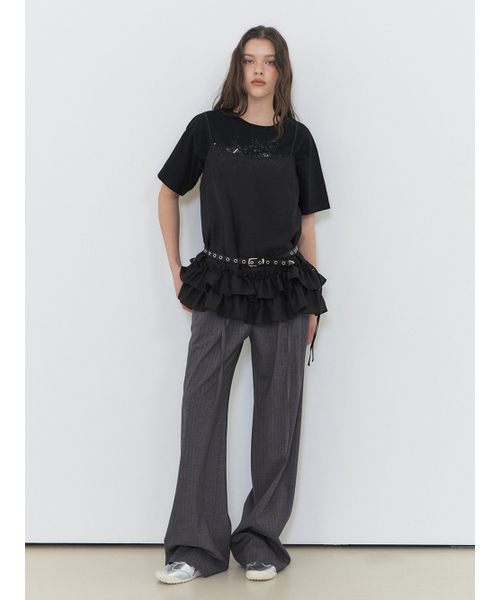 ETMON（エトモン）の「Slip Frill Blouse, Black（シャツ/ブラウス・レディース・その他・FREE）」の3枚目の写真