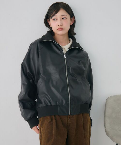 RETRO GIRL(レトロガール)の「リブカラーレザーBZ(ブルゾン・レディース・ブラウン/ブラック・FREE)」の18枚目の写真